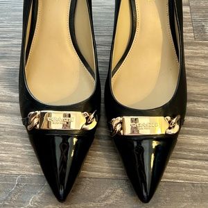 Coach Bowery Pointed-Toe Kitten Heel Pumps